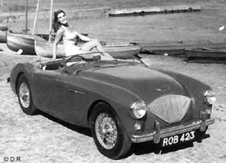 Miss Grande Bretagne 1955 et Austin-Healey 100 serie bn2