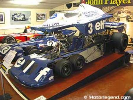 Tyrell P 34. Unique voiture de Grand Prix à 6 roues. Pilotée par Ronnie Peterson. 1977.