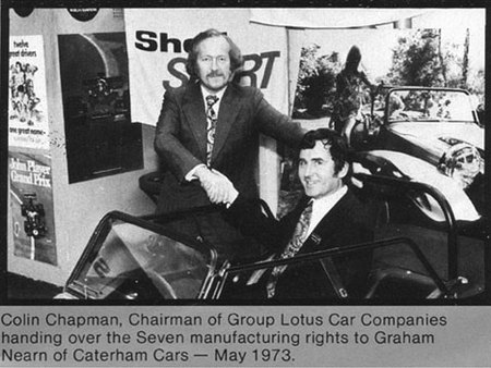 Colin Chapman et Graham Nearn en 1973