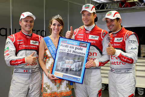 Marcel Fässler (CH), André Lotterer (D), Benoît Tréluyer (F) avec Miss 24h Le Mans