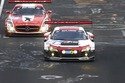 Audi R8 LMS ultra Phoenix Racing devant la Mercedes SLS GT3 du Black Falcon