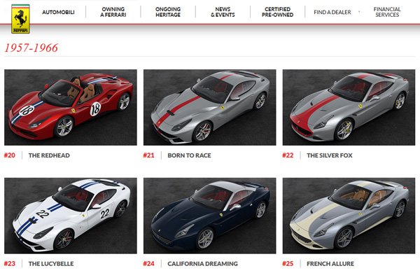Ferrari : découvrez les 70 livrées spéciales anniversaire