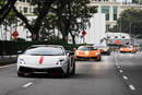 Parade Lamborghini pour l'arrivée du SUV Urus à Singapour