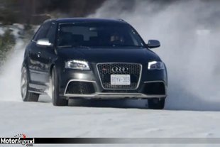 L'Audi RS3 en glisse sous la neige