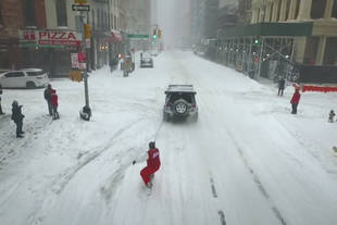 Snowboard dans les rues de New York