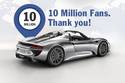 10 millions de fans FB pour Porsche
