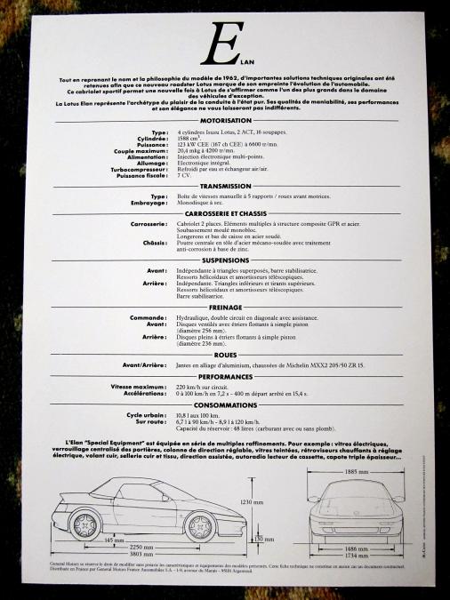 LOTUS ELAN M100 (Serie 1) cabriolet 1992