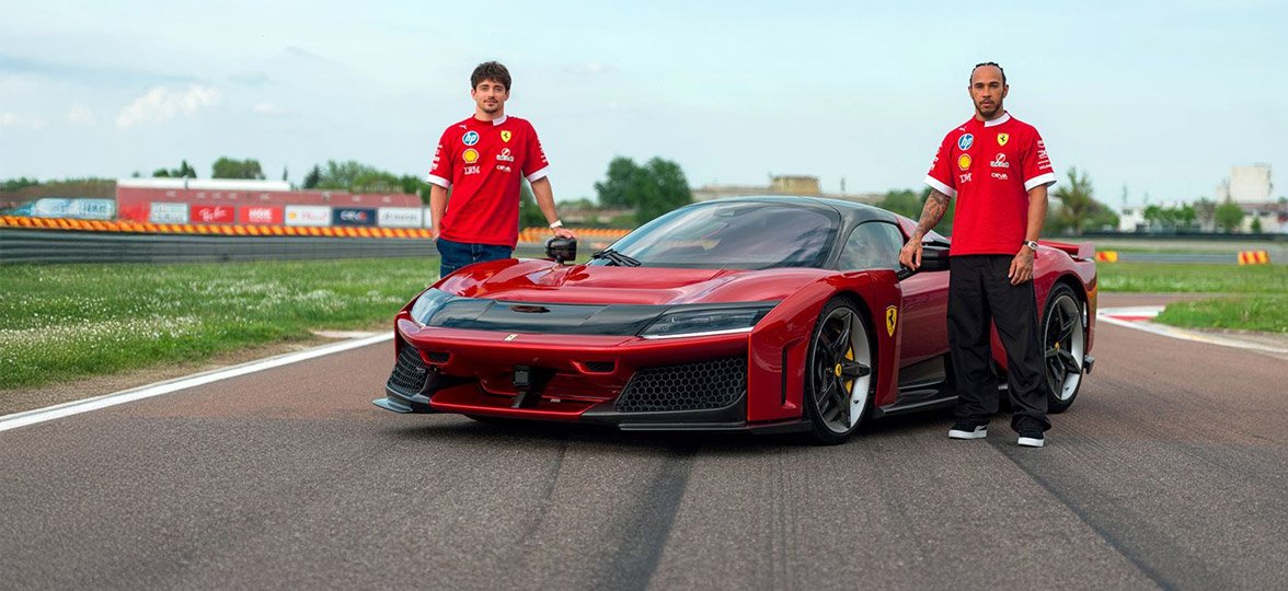 Lewis Hamilton et Charles Leclerc testent la Ferrari F80 à Fiorano