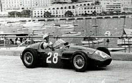 Moss sur 250 F au GP de Monaco, 1956