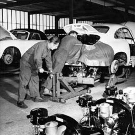 Assemblage moteur sur Porsche 356 B