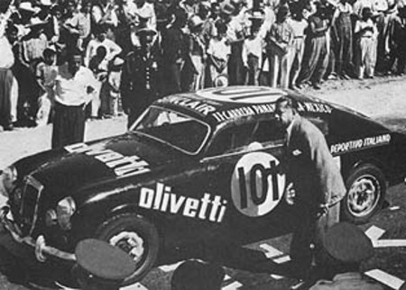Lancia Aurelia au départ (1951)