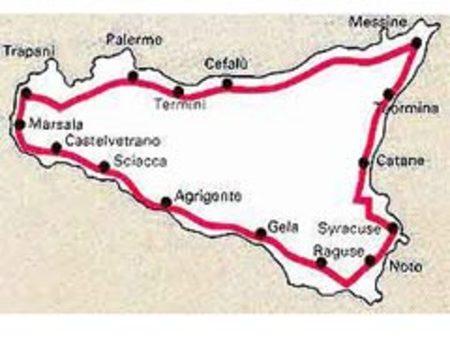 Parcours de la Targa Florio de 1912 à 1914 (1050 km)