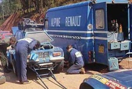 Assistance au rallye du Portugal en 1973