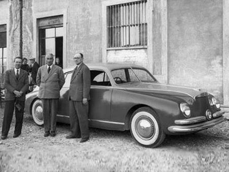 Ugo Zagato avec l'Isotta-Fraschini Monterosa en 1947