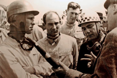 Peter Collins, Stirling Moss et Jean Behra 