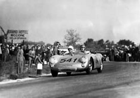Porsche 550 spider aux Mille Miglia, 1955