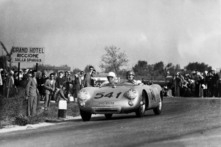 Porsche 550 Spyder aux Mille Miglia de 1955