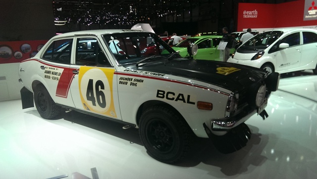 Soyons honnêtes, chez Mitsubishi, le plus intéressant est cette Lancer 1600GSR Rally victorieuse à 2 reprises au Safari Rally, en 1974 et 1976
