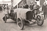 Frank Clement et la Bentley 3.0 litres EXP2 en 1921 à Brooklands