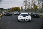 Quatre Bugatti sur la Nürburgring Nordschleife - Crédit photo : Bugatti