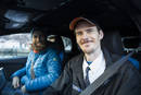 Evald Jastad et l'un de ses clients à bord de sa Ford Focus RS