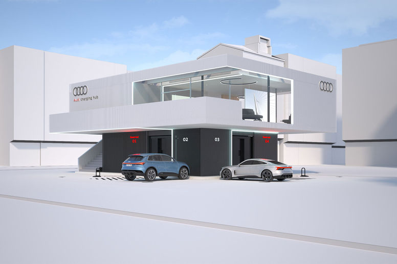 Audi développe son réseau de bornes de recharge rapide... avec salon privé