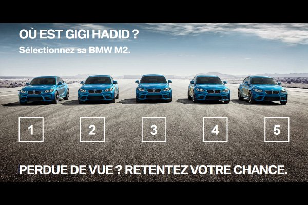 Gigi Hadid joue au bonneteau en BMW M2