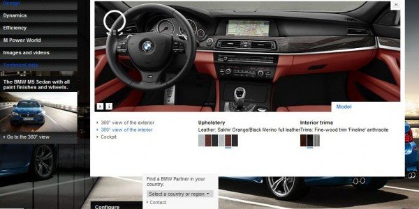 BMW M5 configurateur et vidéo 