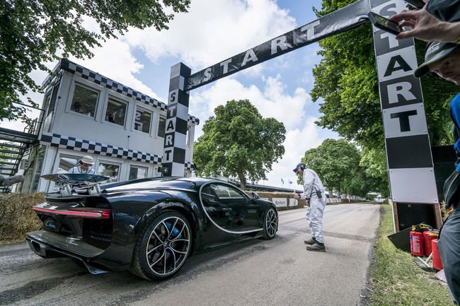 A bord de la Bugatti Chiron à Goodwood