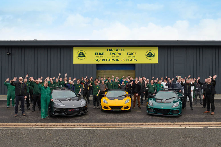 Clap de fin pour les Lotus Elise, Exige et Evora