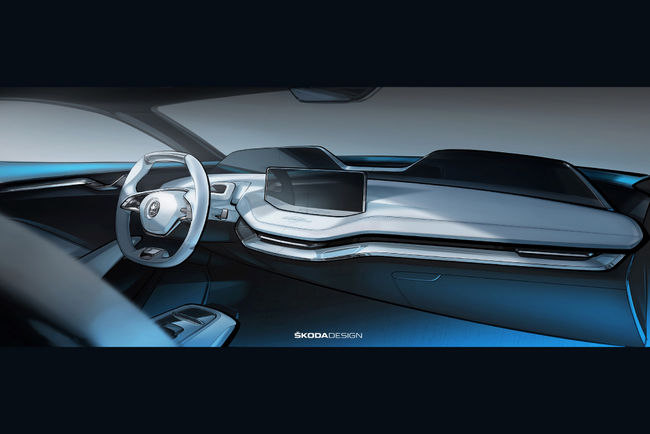 Skoda présente le cockpit de son concept Vision E