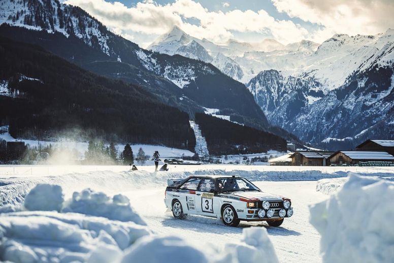 Ken Block en piste avec l'Audi quattro A2 Groupe B de 1983