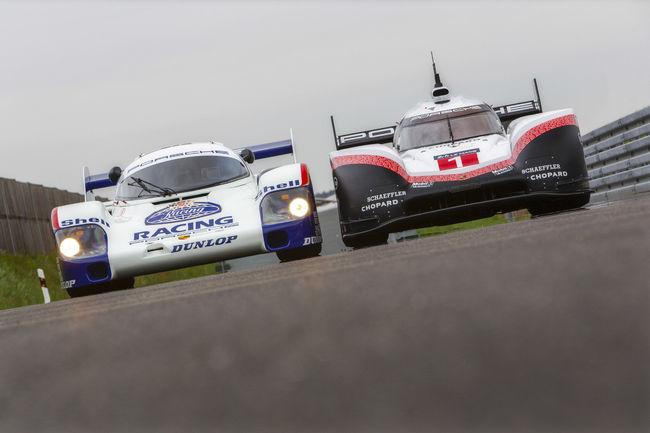 Les Porsche 919 Hybrid Evo et 956 C en action sur le Ring