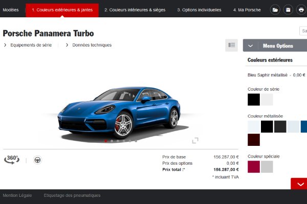 Configurez votre Porsche Panamera