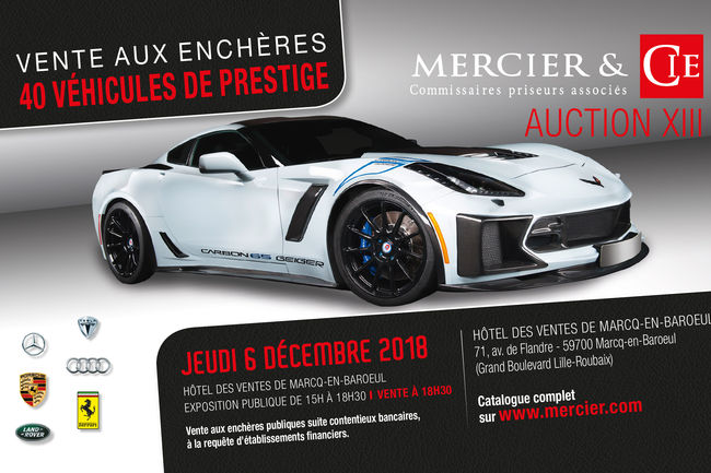 Vente aux enchères Mercier Automobiles le 6 décembre