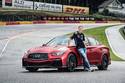 Sébastien Vettel et l'Infiniti Q50 Eau Rouge à Spa-Francorchamps