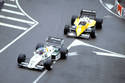 Keke Rosberg (Williams) devant Alain Prost (Renault) au GP de Monaco 1983