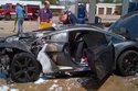 Une Gallardo prend feu à la station