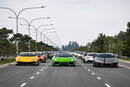 Parade Lamborghini pour l'arrivée du SUV Urus à Singapour