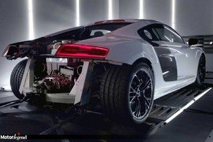 L'Audi R8 V10 Plus sur le banc