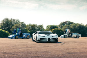 Les Bugatti Centodieci et EB110 réunies à Nardò