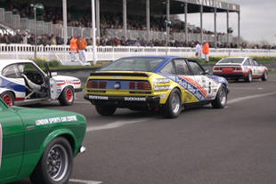 Chris Harris en piste au Goodwood Members Meeting