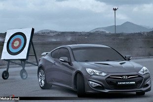 La Hyundai Genesis contre une flèche