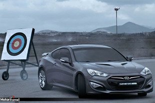 La Hyundai Genesis et une flèche