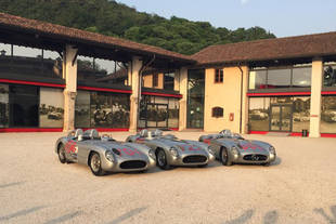 Sept Mercedes 300 SLR réunies à Goodwood