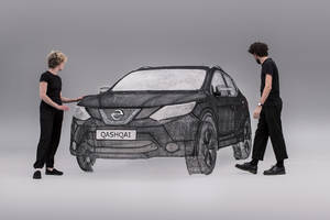 Un Nissan Qashqai grandeur nature réalisé avec des stylos 3D