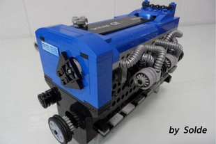 Un bloc RD26DETT fabriqué avec des Lego