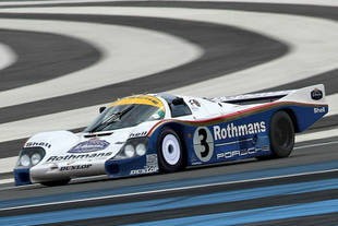 La Porsche 956 lauréate des 24H du Mans 1983 en action