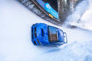 Mark Higgins et sa Subaru WRX STI sur la piste de St Moritz, en Suisse