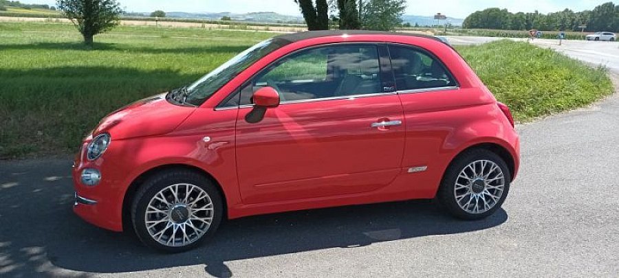 FIAT 500 II C 1.2 69 ch Pack Lounge cabriolet Rouge clair occasion - 14 190 €, 30 730 km